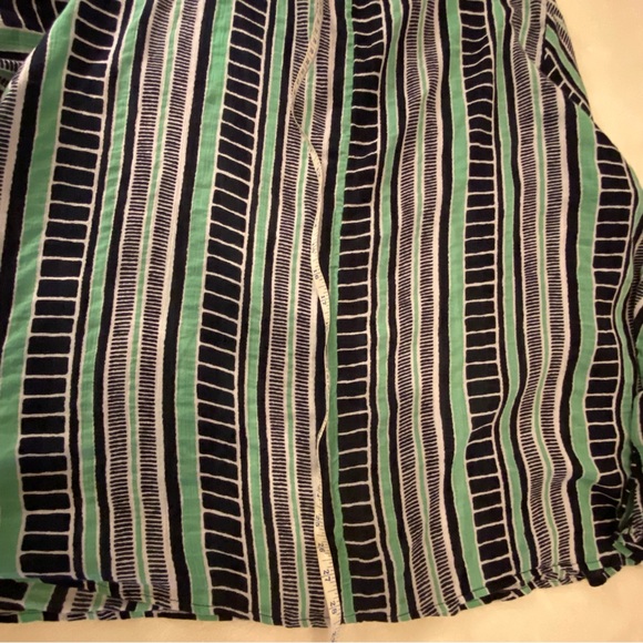 Lane Bryant Navy and Green Striped Cotton Blouse EUC - Picture 7 of 10